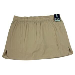 DSG Women's Stride Skort/ Skirt Beige Mid-Rise Built-in-Short Side Pocket Sz L